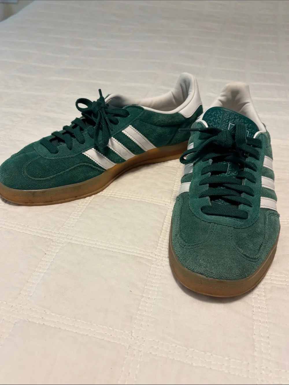 adidas Green Suede Men's Sneakers with White Stripes